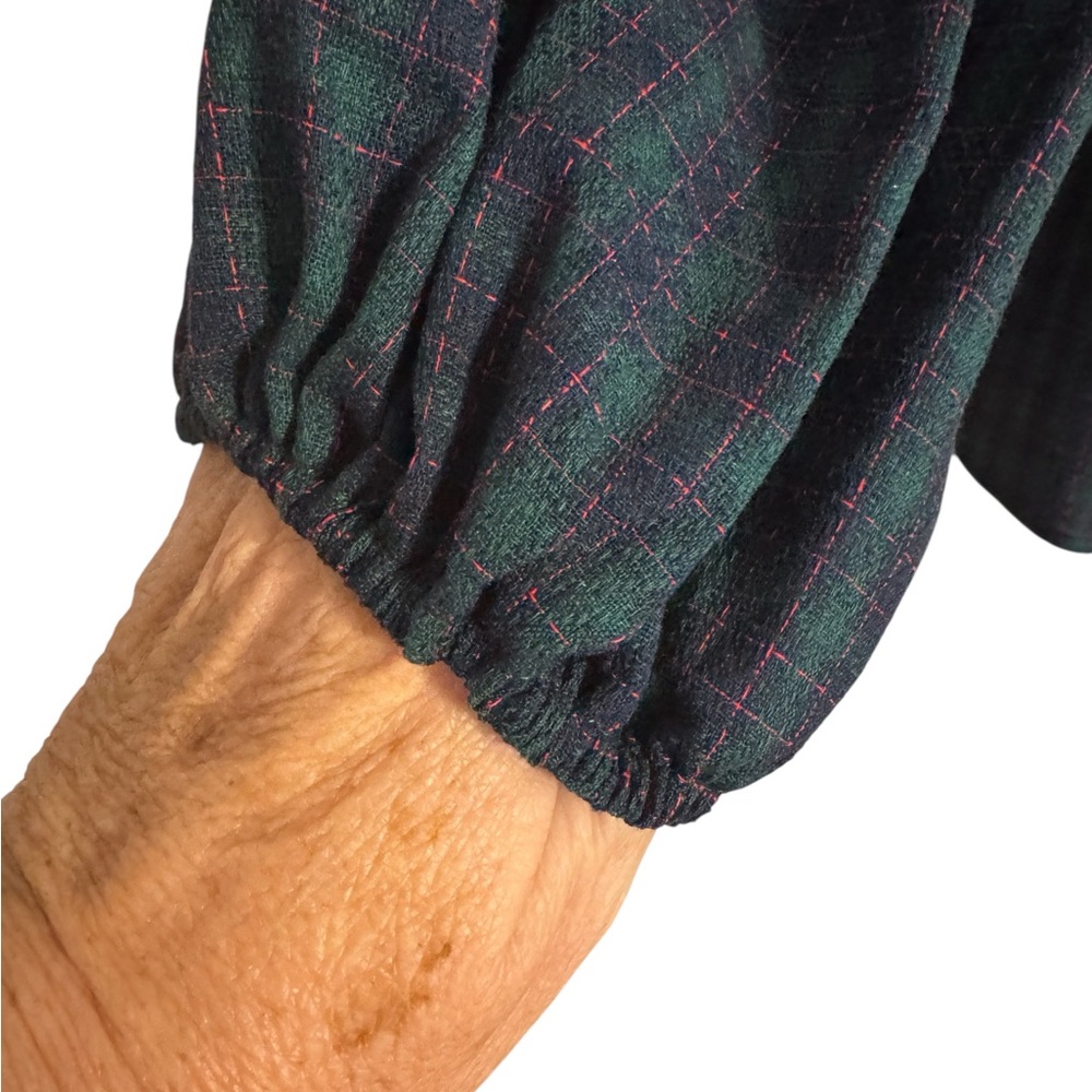 NWT She + Sky Green Plaid Blouse #FALL2025   MEDIUM/LARGE   #@ - Picture 5 of 11